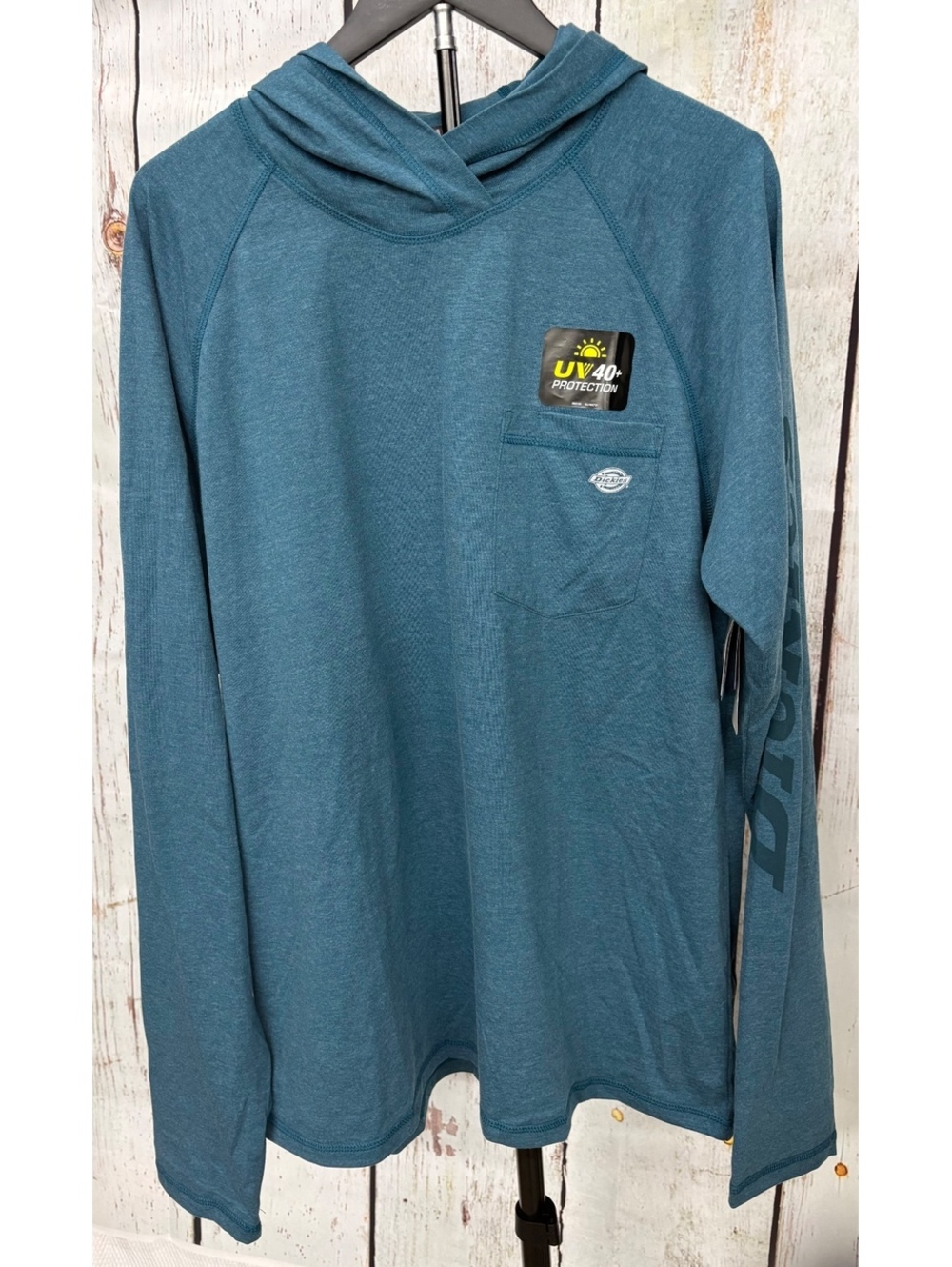 Dickies Men’s Temp-iQ Performance Cooling Sun Hoodie Teal Blue Size L NWT